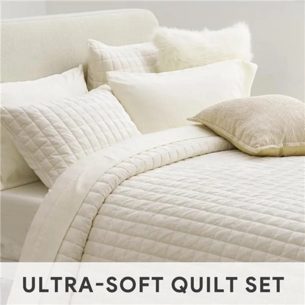 Luxury Velvet Quilt Set King Size, Lightweight Velvet Comforter Set, Oversized